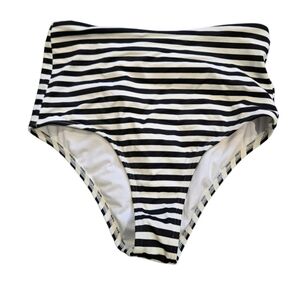 Striped High-Waisted Swim Bottom